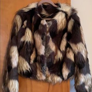 GUC Faux Fur Coat Size: Medium